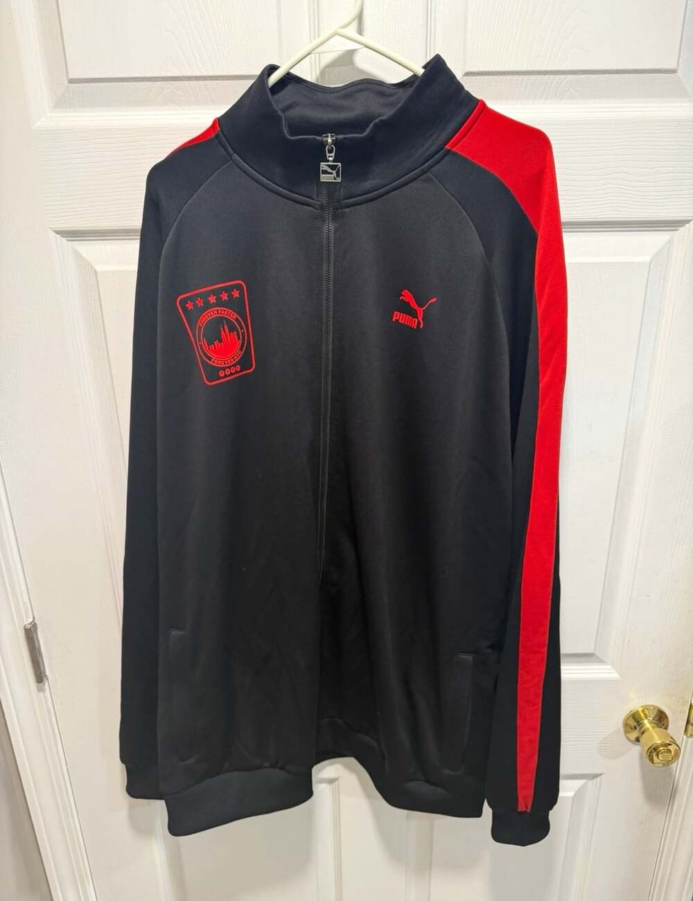 PUMA Forever Faster Track Jacket Men’s 4XL Black Red Full Zip NYC Style